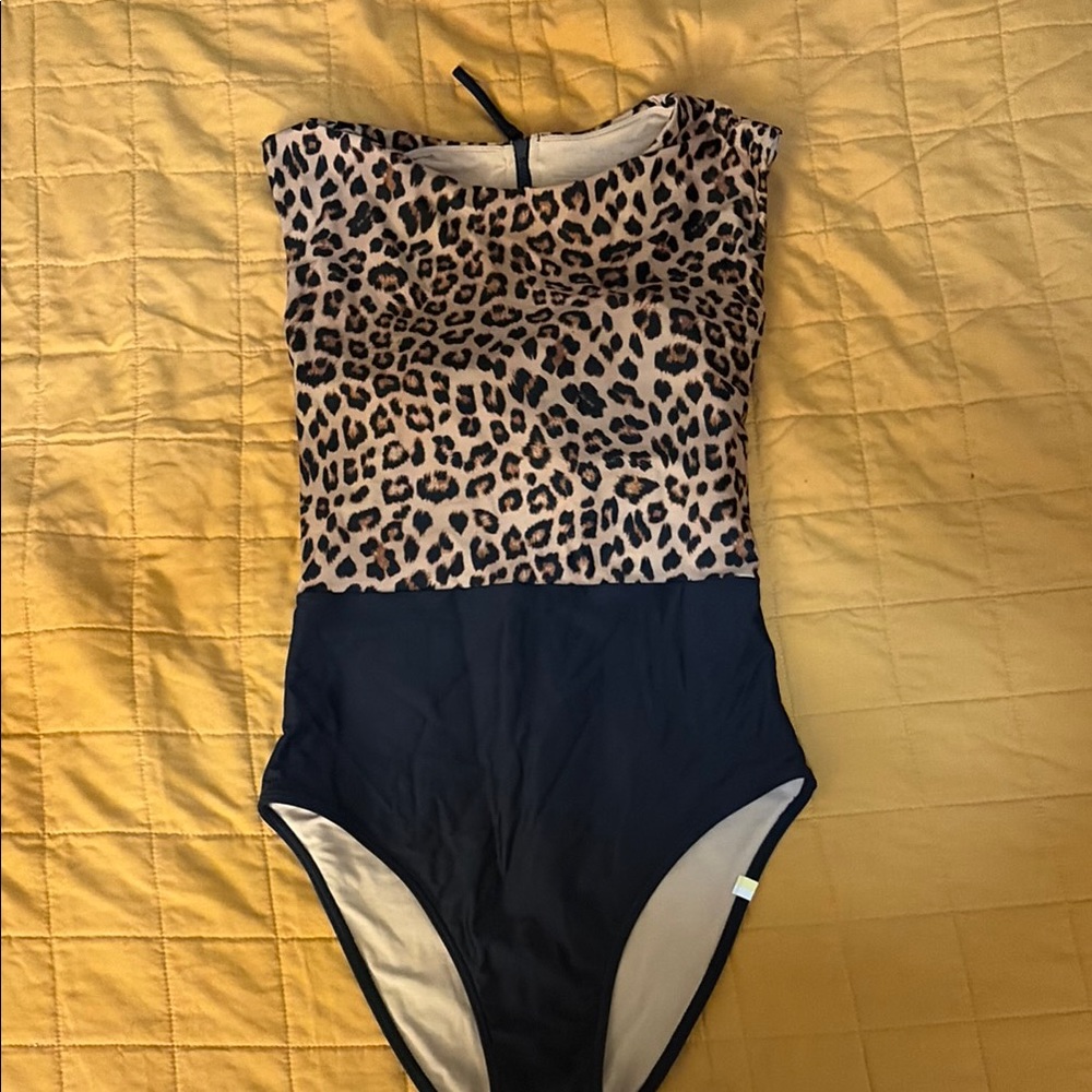 summersalt Leopard Print & Black One-Piece Swimsuit